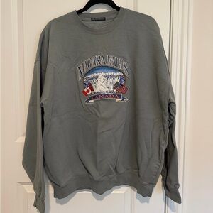 Brandy Melville Embroidered Sage Green Niagara Falls Crewneck Sweater